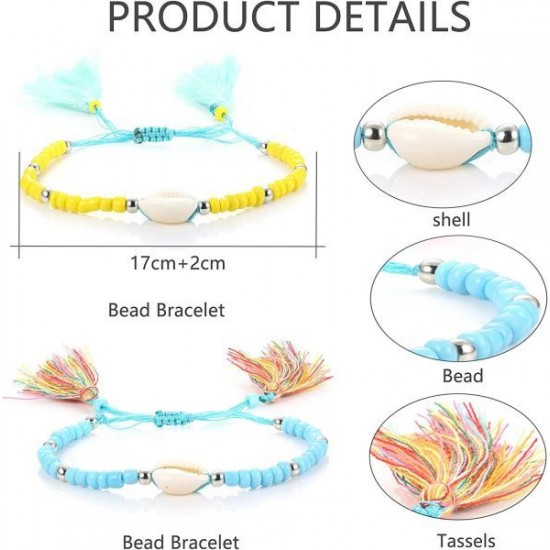 21 Pcs Beach Surfer Strand Wave Bracelet For Women Men Wax Wrap Rope Bracelet Anklet Set Adjustable Friendship Handcrafted Waterproof